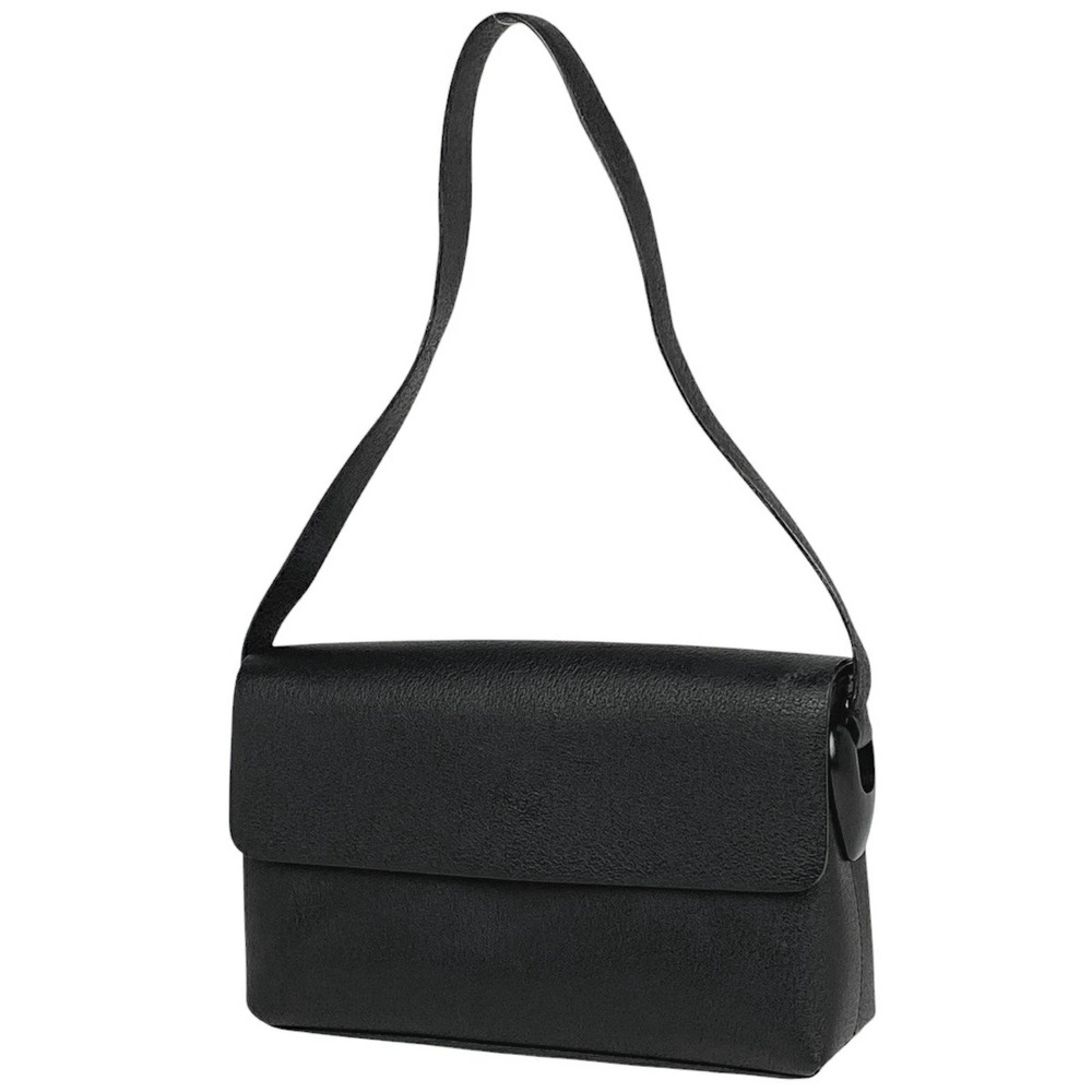 Gucci logo shoulder bag leather black